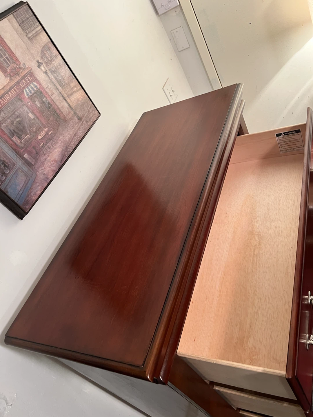 Mahogany Five+Slim Drawers Dresser w/Nightstand - Delivery Extra - photo 4