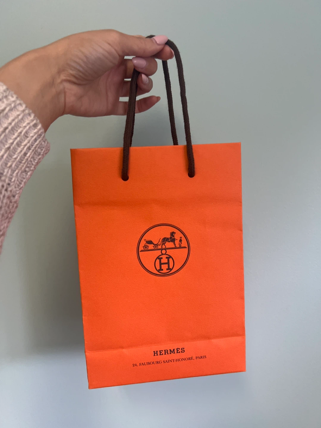 Authentic Hermes Orange Shopping Bag