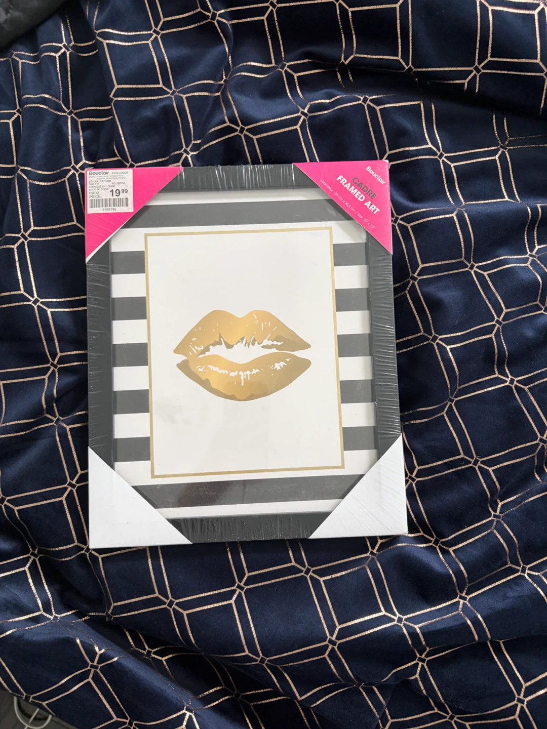 Bouclair Framed Art with Gold Lips