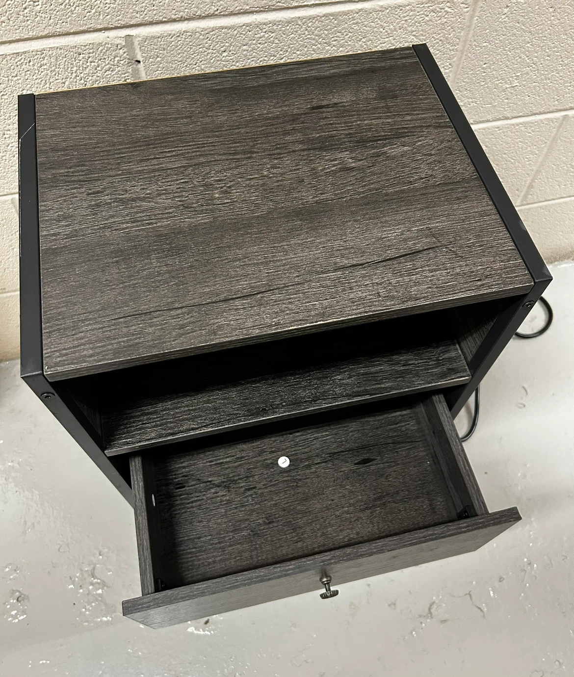 SALE Gray Wood Nightstand with Built-in Charging Station - photo 5