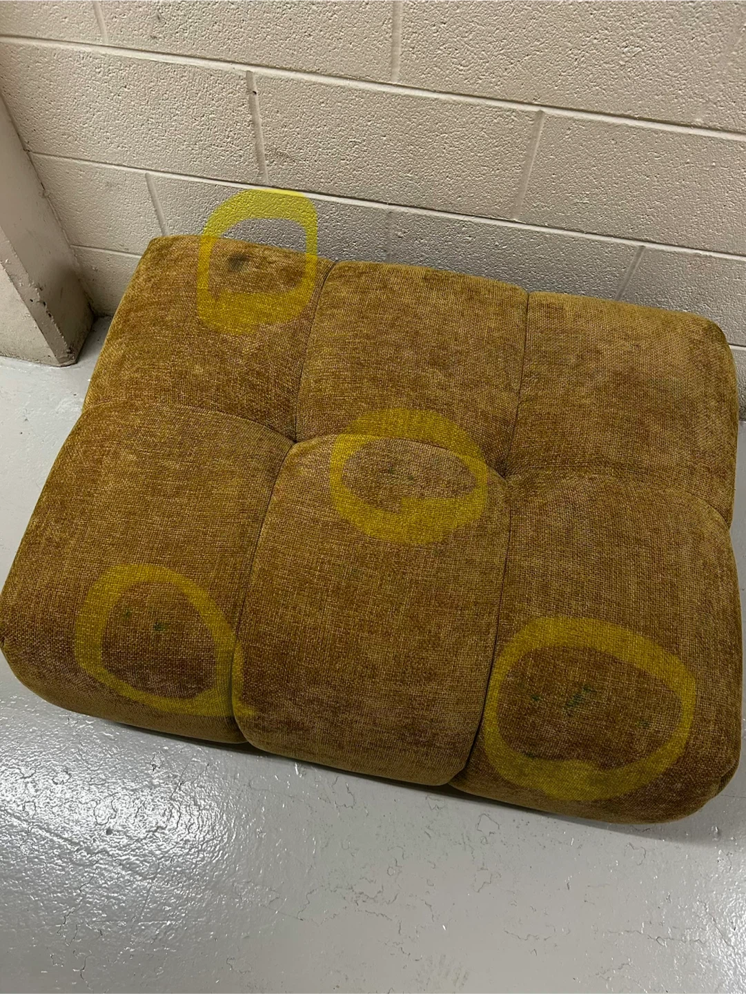 SALE Mustard Yellow Fabric Ottoman - photo 2