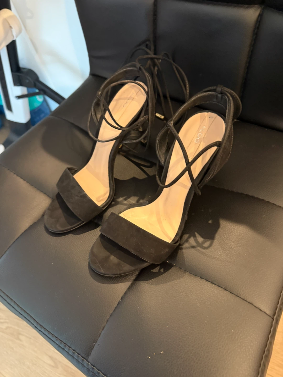 ALDO Black Lace-Up Heeled Sandals - photo 3
