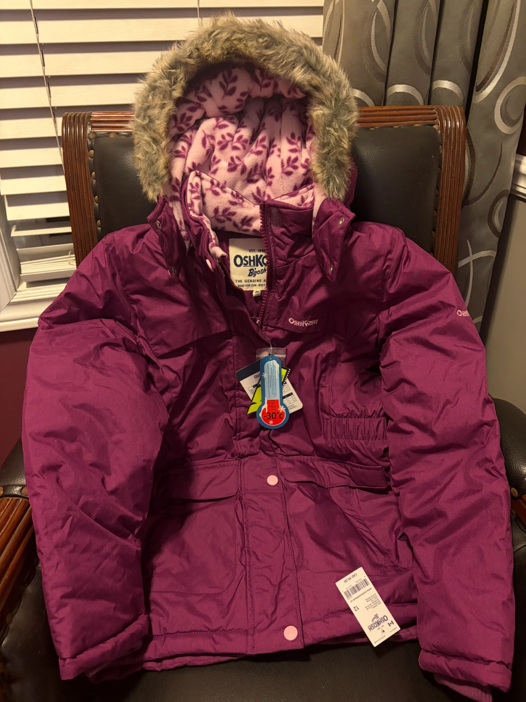 Girls Winter Parka Jacket Size 12