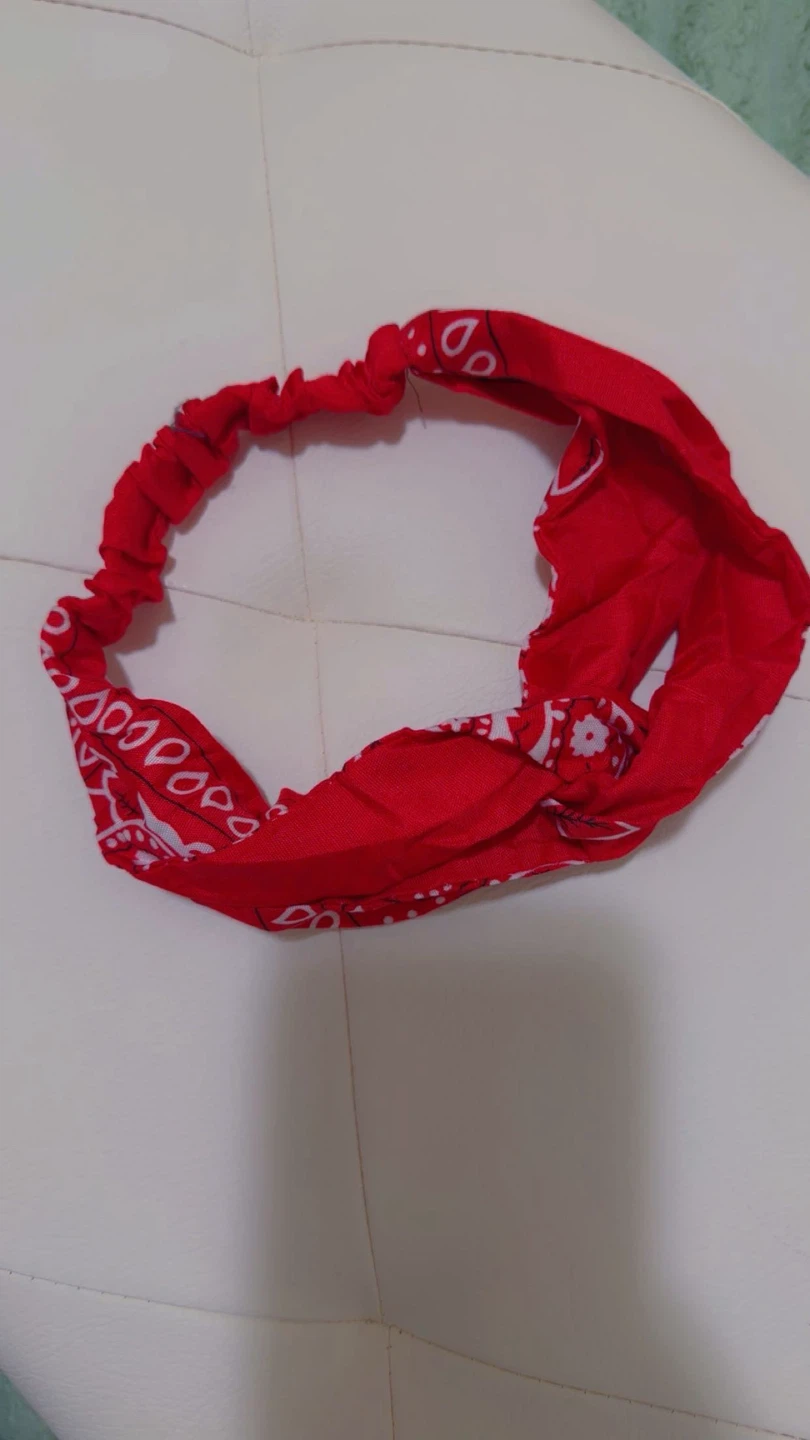 Red Bandana Pattern Knotted Headband