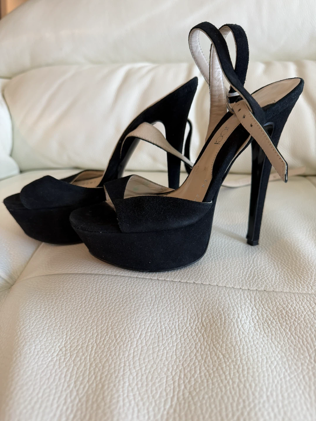 Black Suede Platform Heels