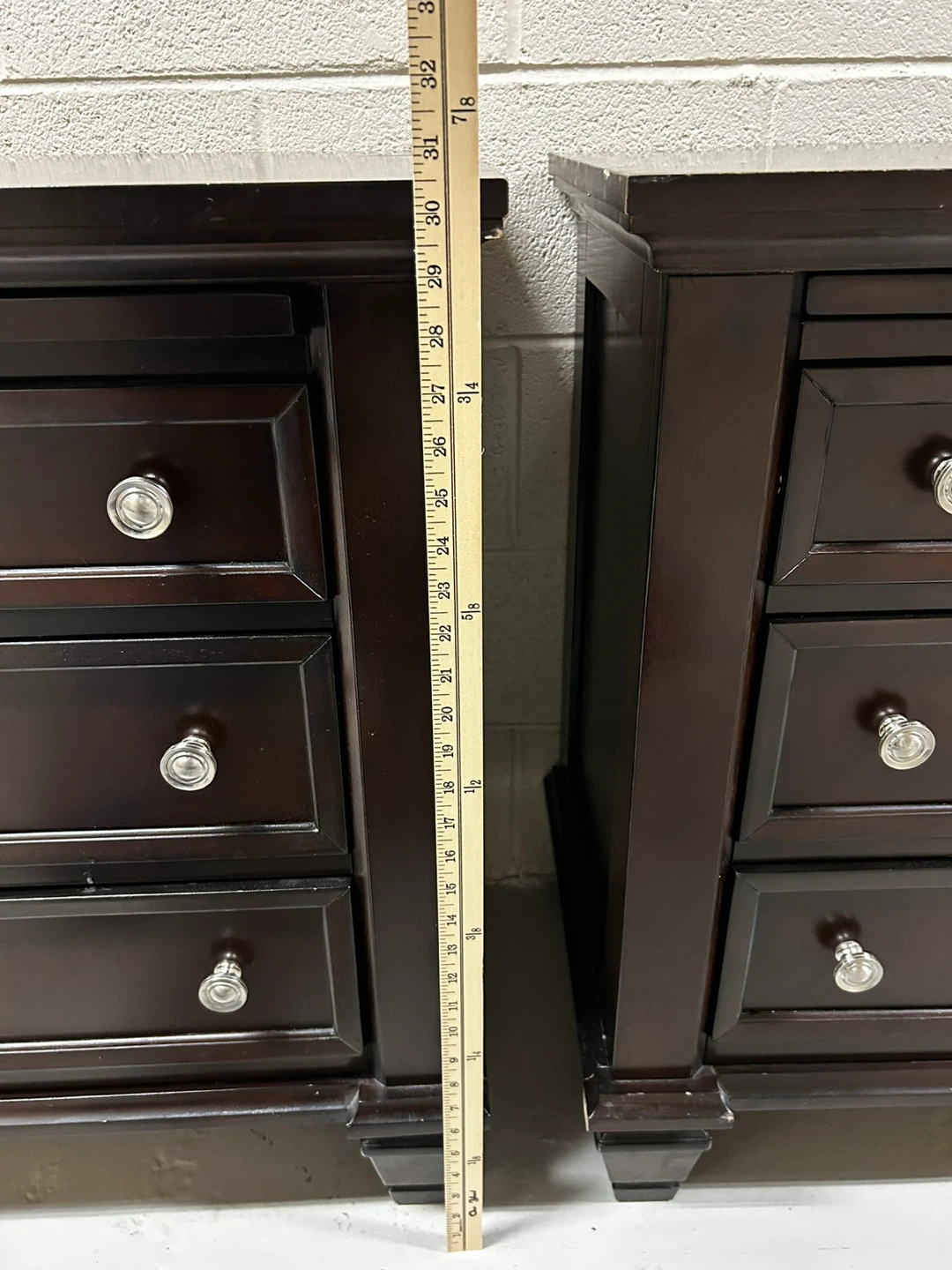 SALE Set of Two Dark Brown Wooden Nightstands - photo 5