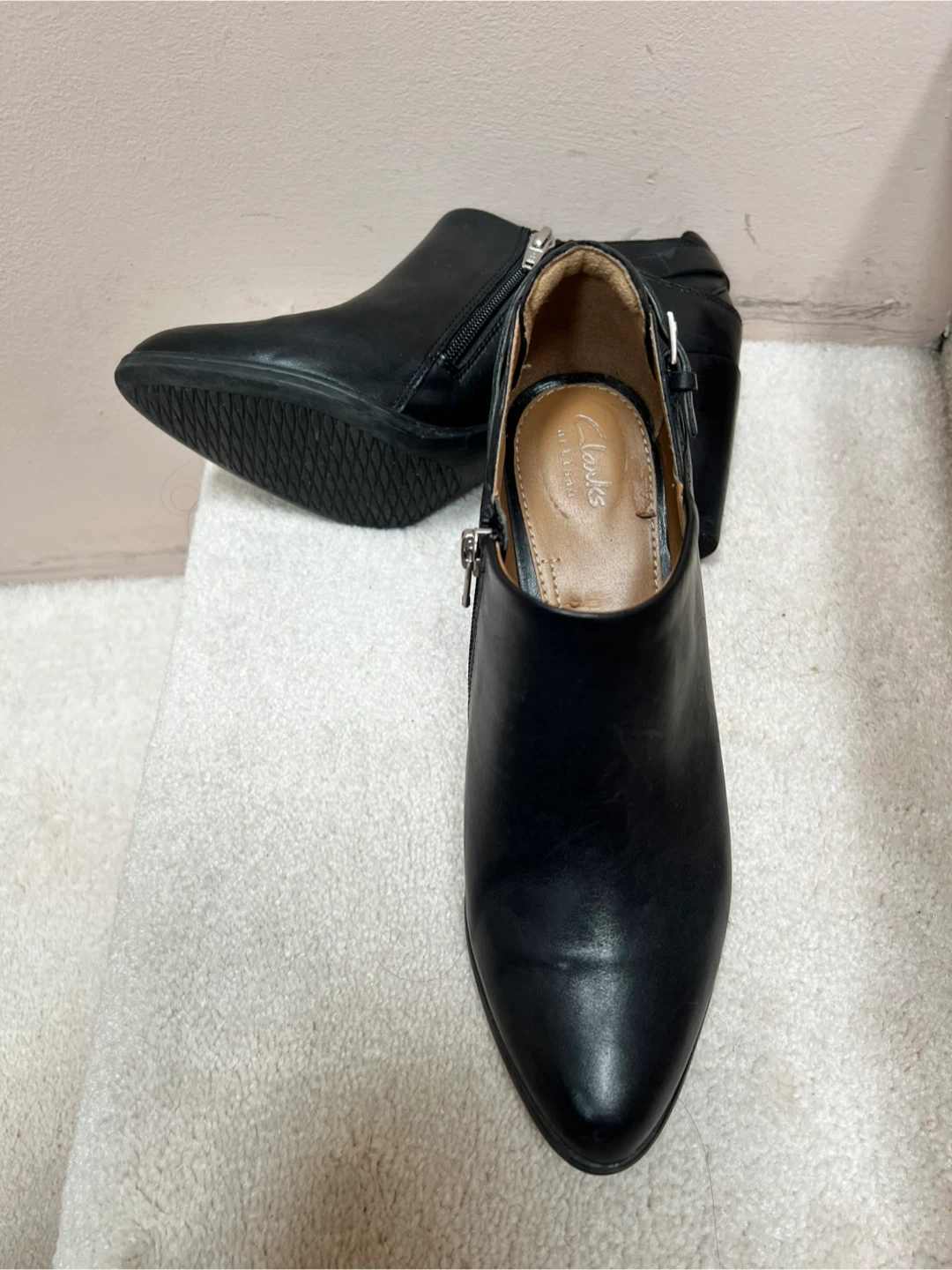 Clarks Black Ankle Boots, size 8 - photo 3