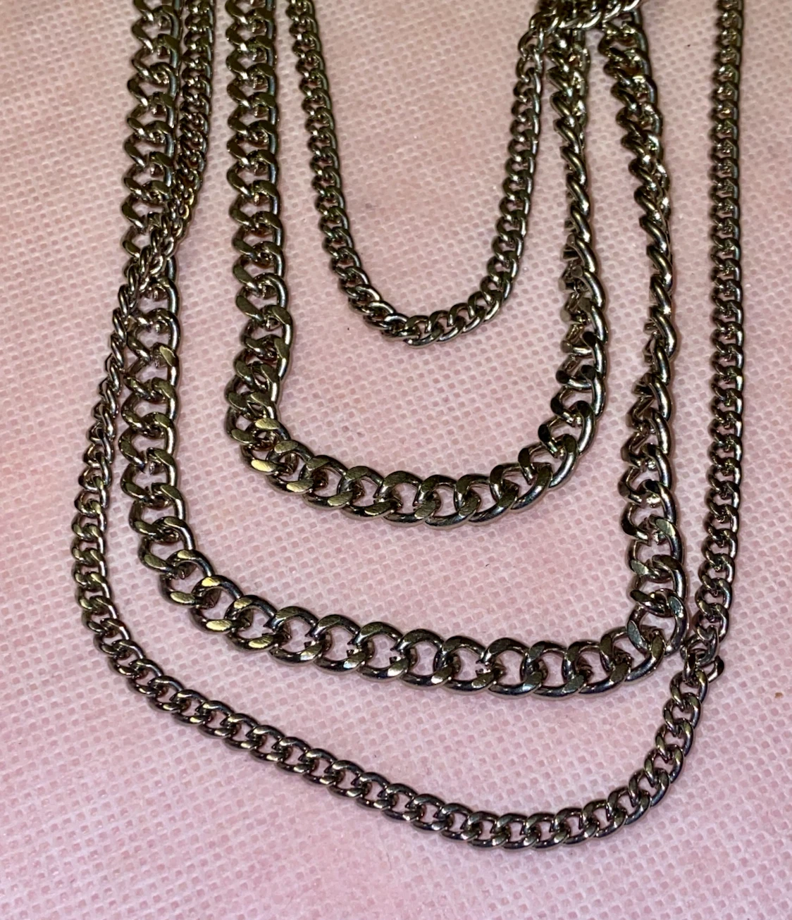 Silver-Tone Multi-Layer Chain Necklace - photo 2
