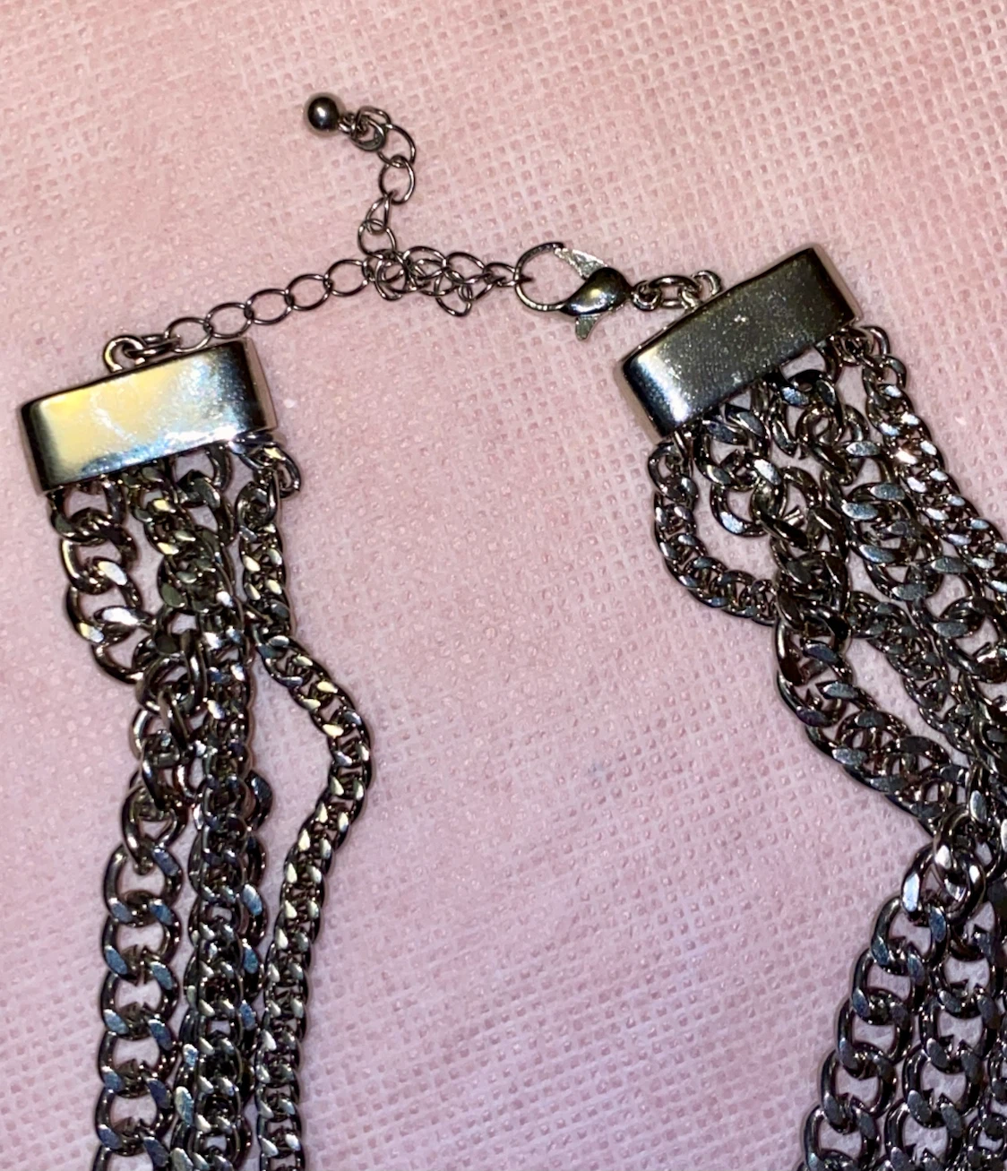 Silver-Tone Multi-Layer Chain Necklace - photo 3