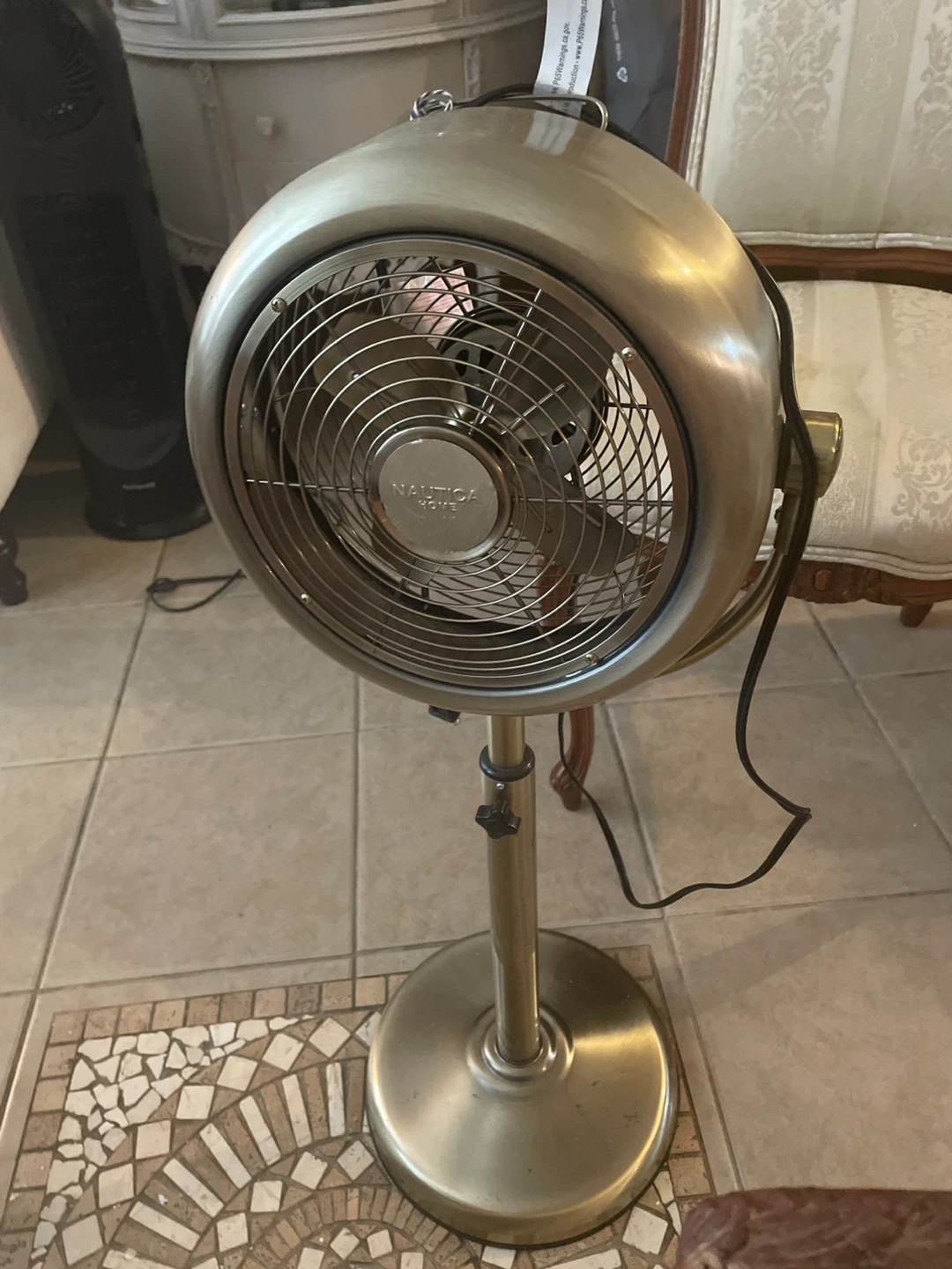 Nautica Home Vintage Style Metal Pedestal Fan