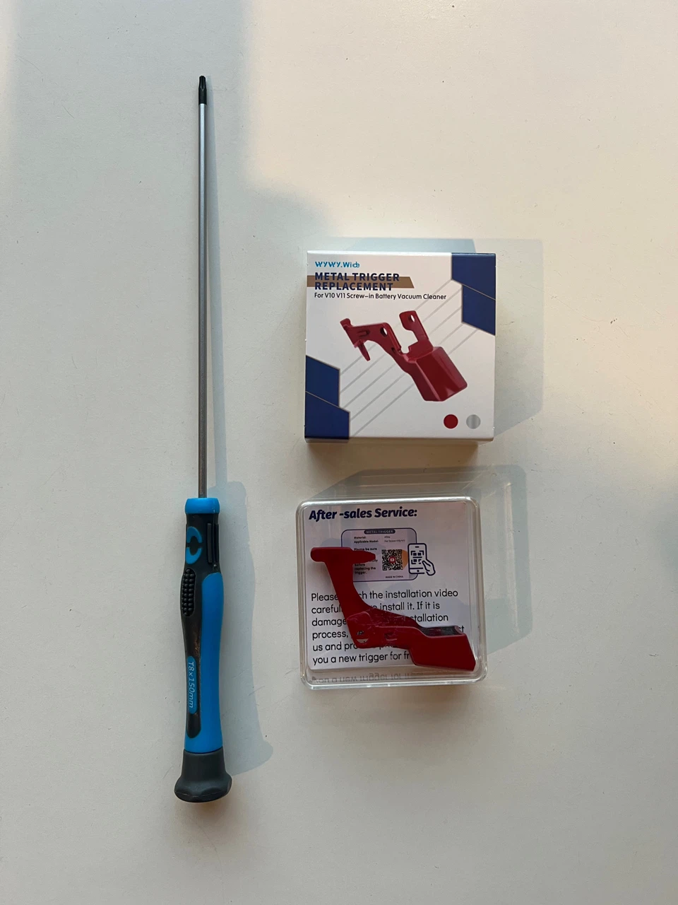 Metal trigger replacement for Dyson V10 V11 + T8 screwdriver