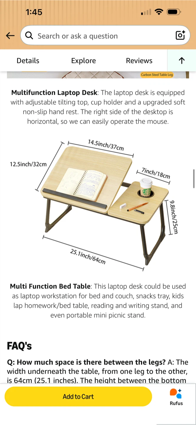 Portable Laptop Bed Desk - photo 3