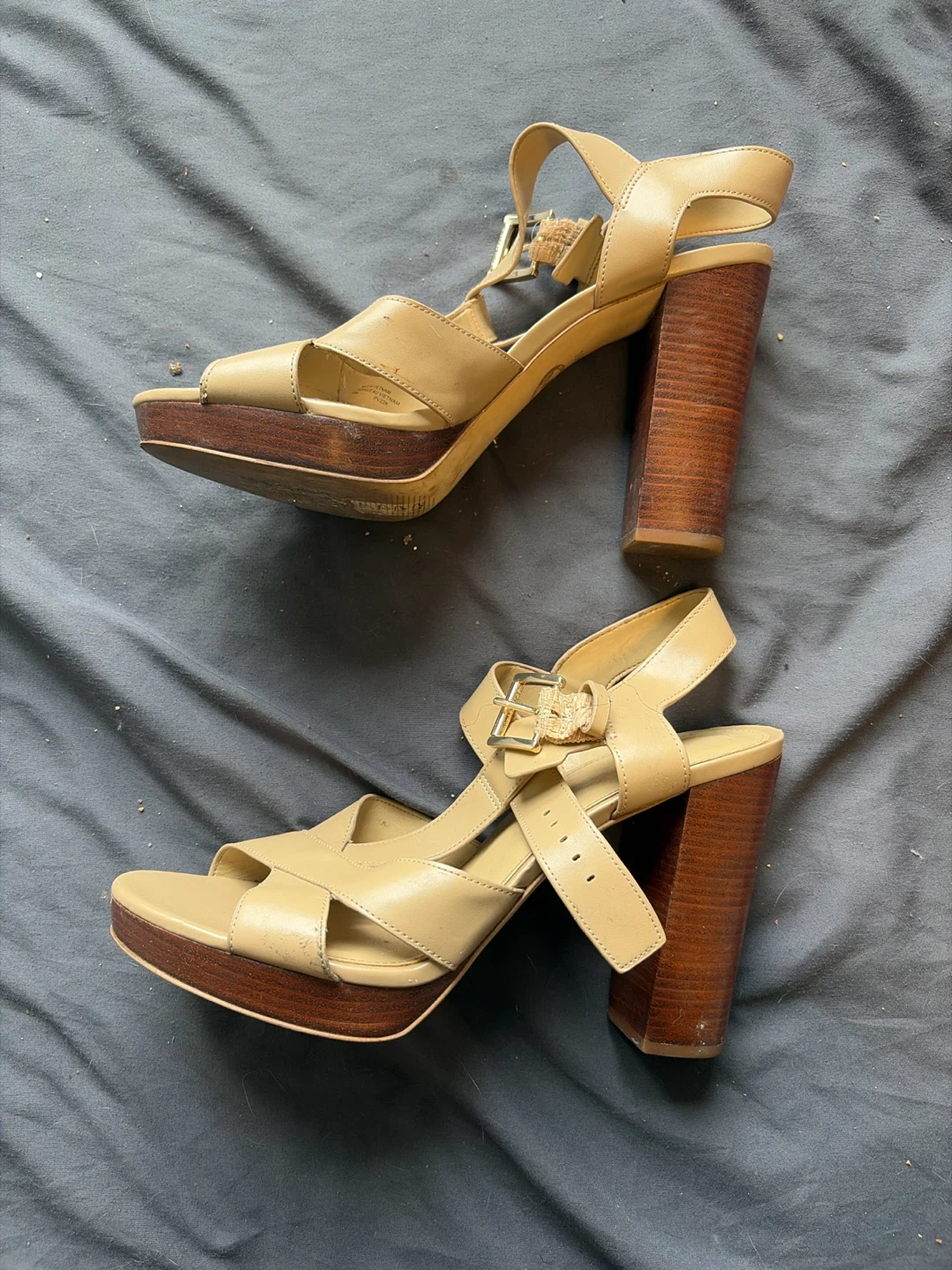 Michael Kors Nude Leather Platform Heels