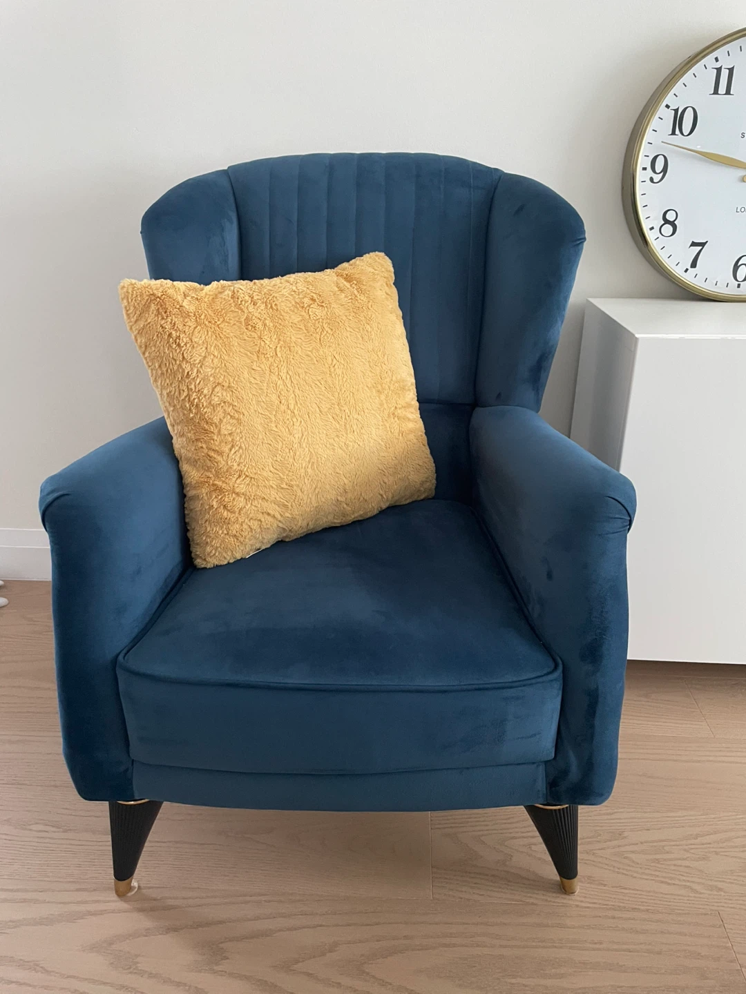 2 long  sofas 1 arm chair Modern Grey Sofa and Blue Armchair Set - photo 2