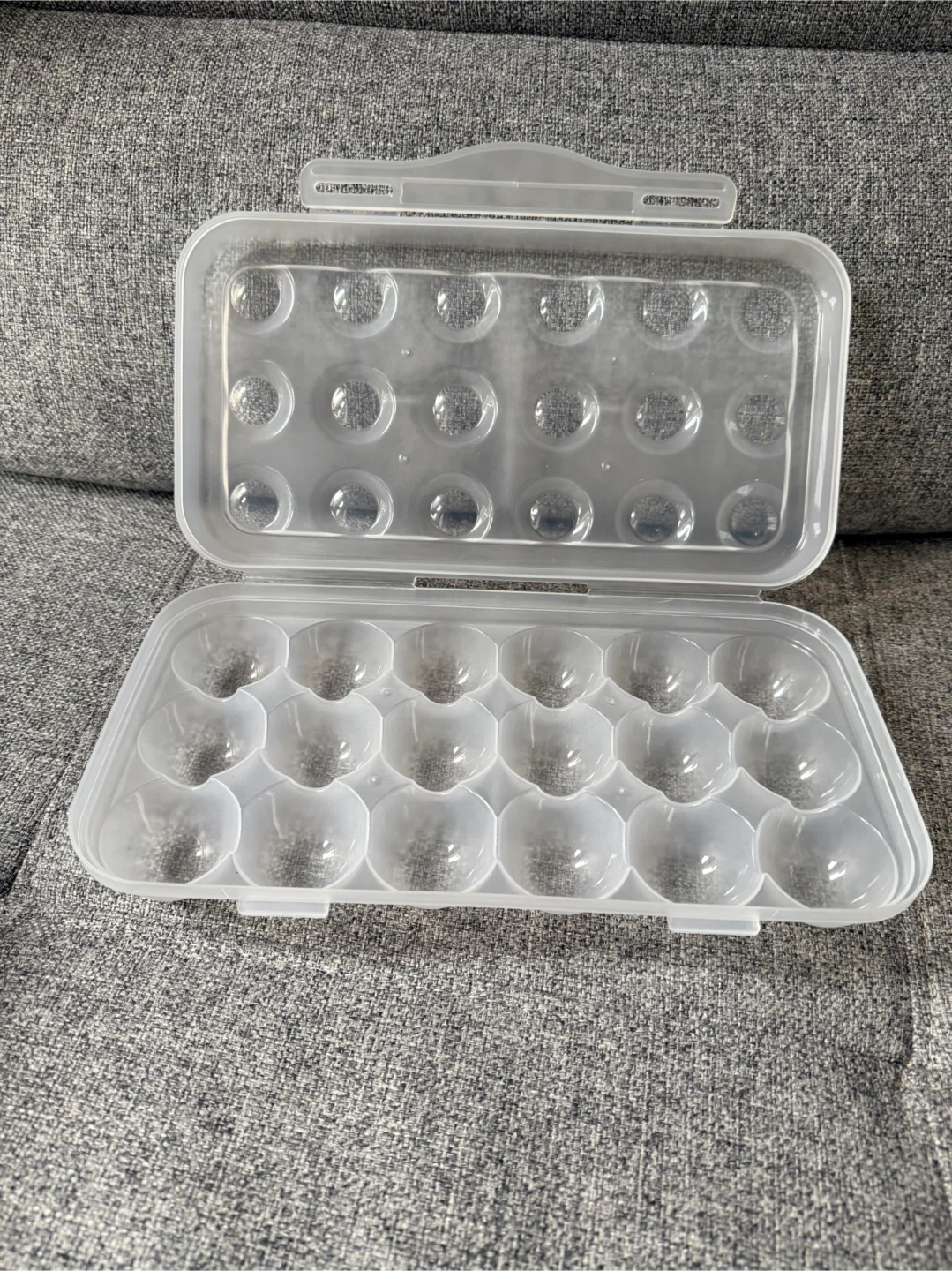 Clear Plastic 18-Egg Storage Container