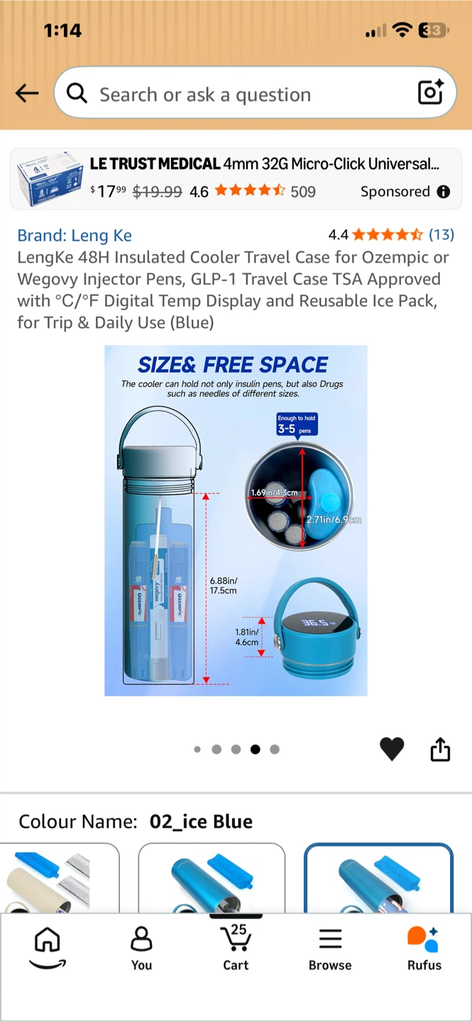 Leng Ke Insulated Travel Case for Injector Pens