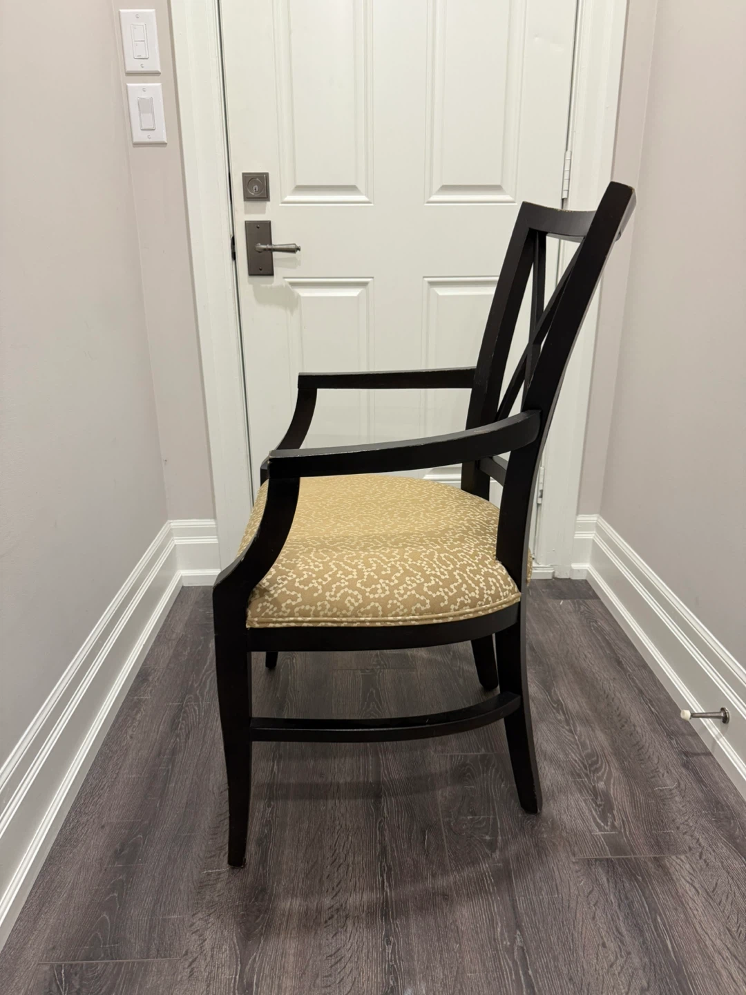 Dark Wooden Accent Arm Chair - photo 4