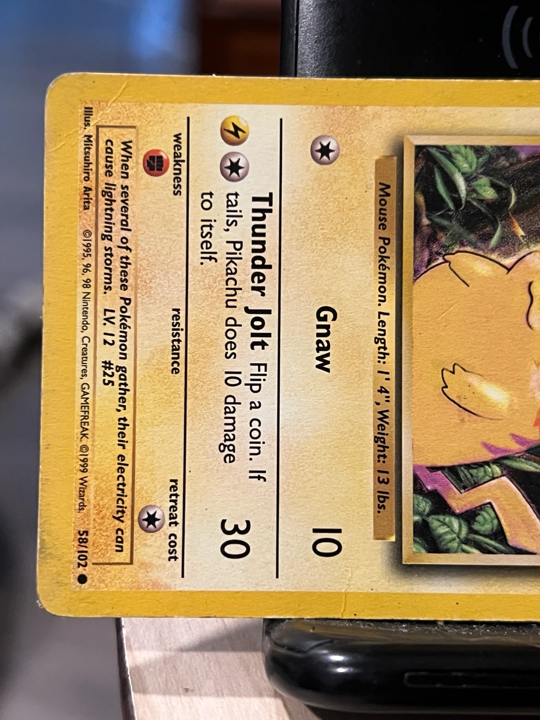 Vintage 1999 Pikachu Base Set Pokemon Card - photo 3