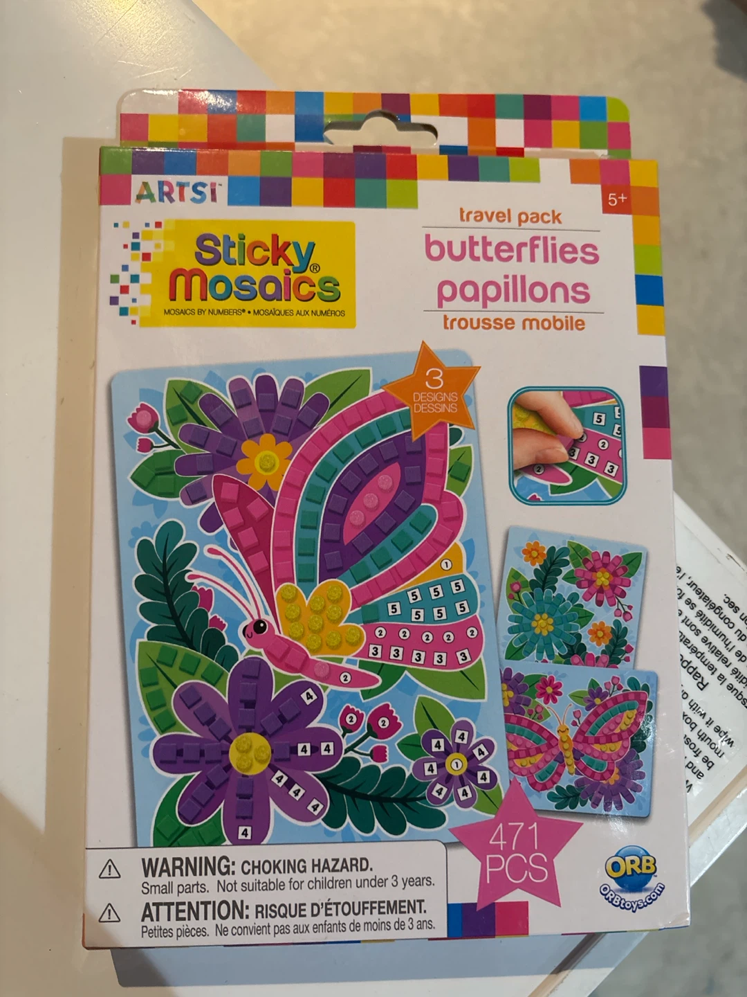Artsi Sticky Mosaics Butterflies Travel Pack