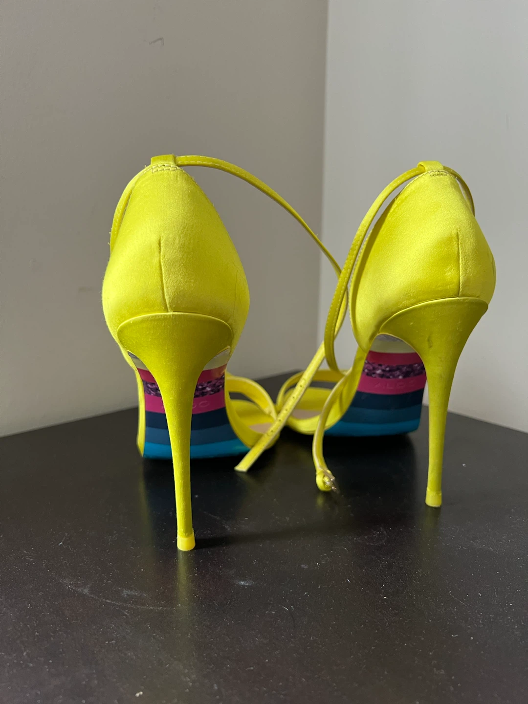 ALDO Neon Yellow Strappy Stiletto Heels - photo 2