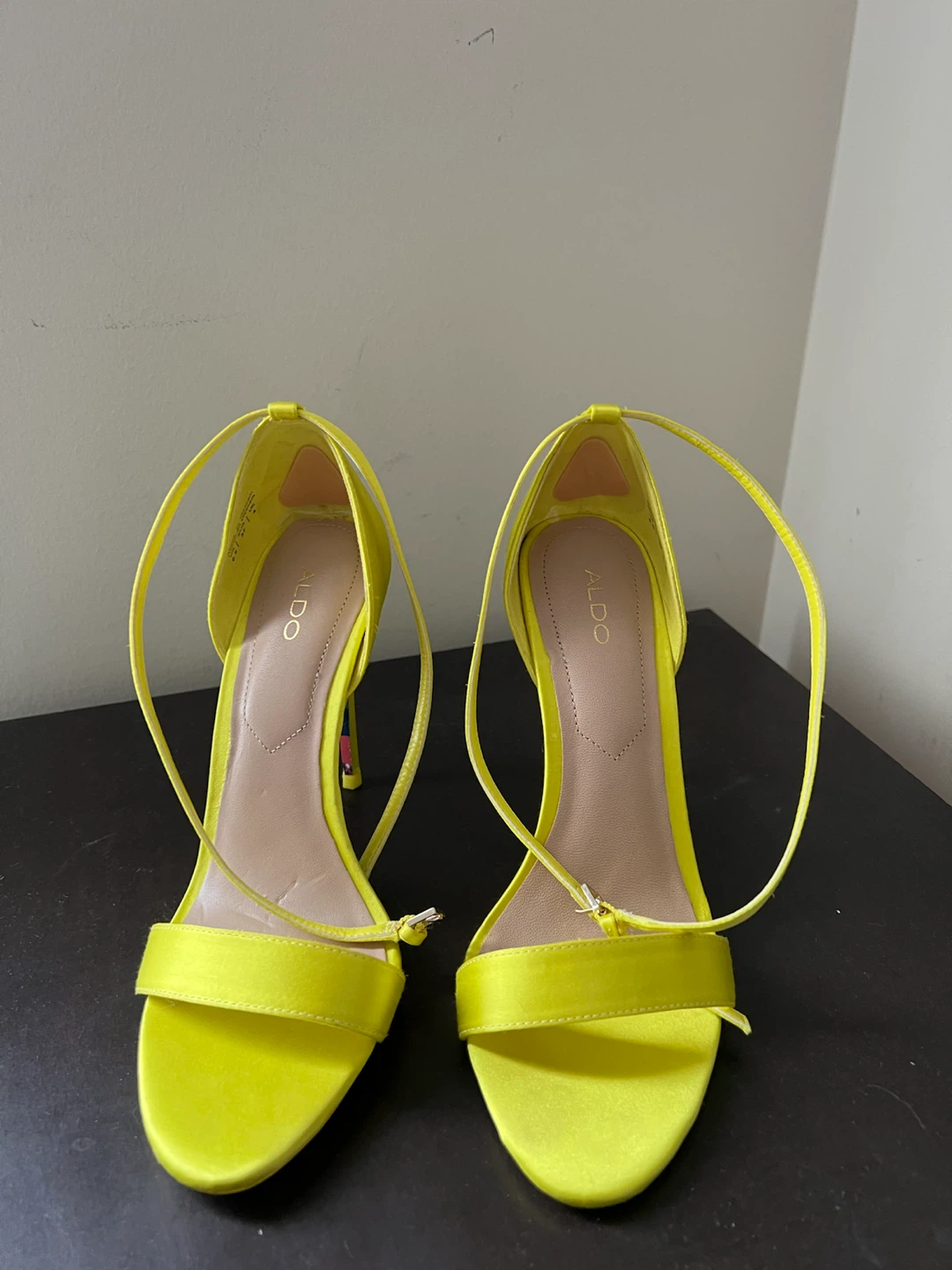 ALDO Neon Yellow Strappy Stiletto Heels - photo 3