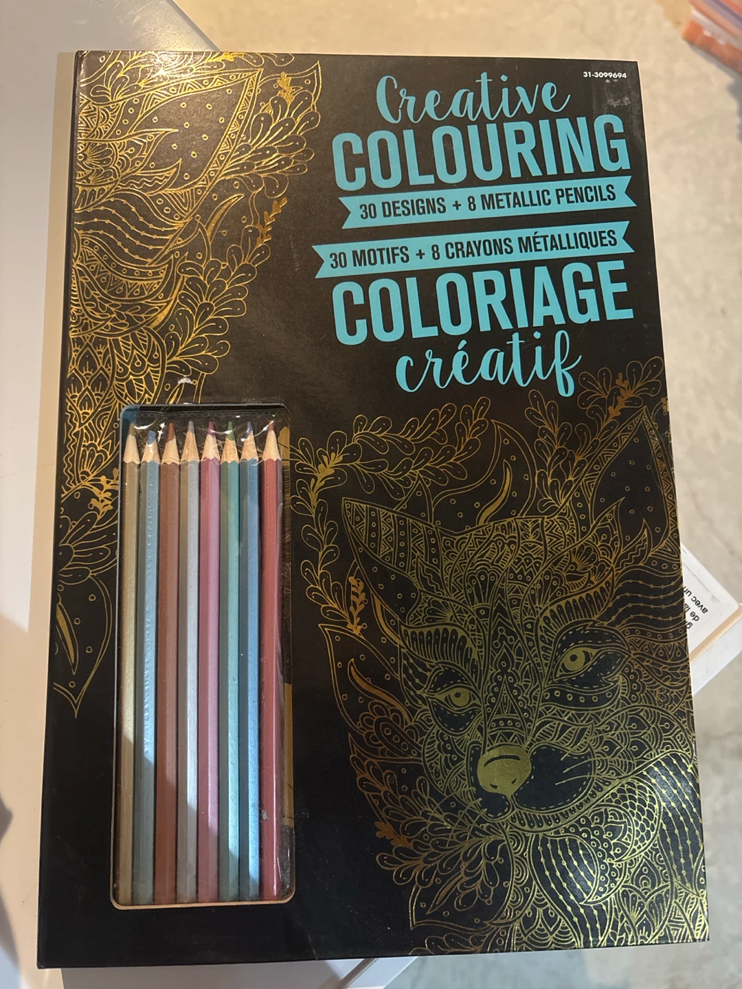 Creative Colouring Book and 8 Metallic Pencils
