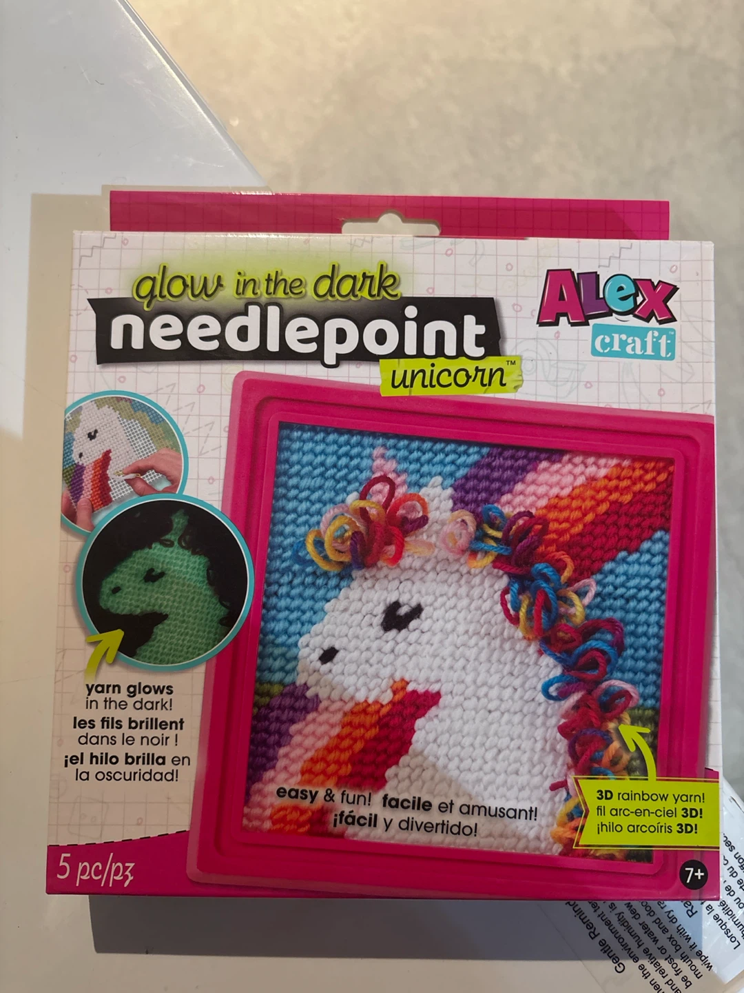 Alex Craft Glow in the Dark Needlepoint Unicorn