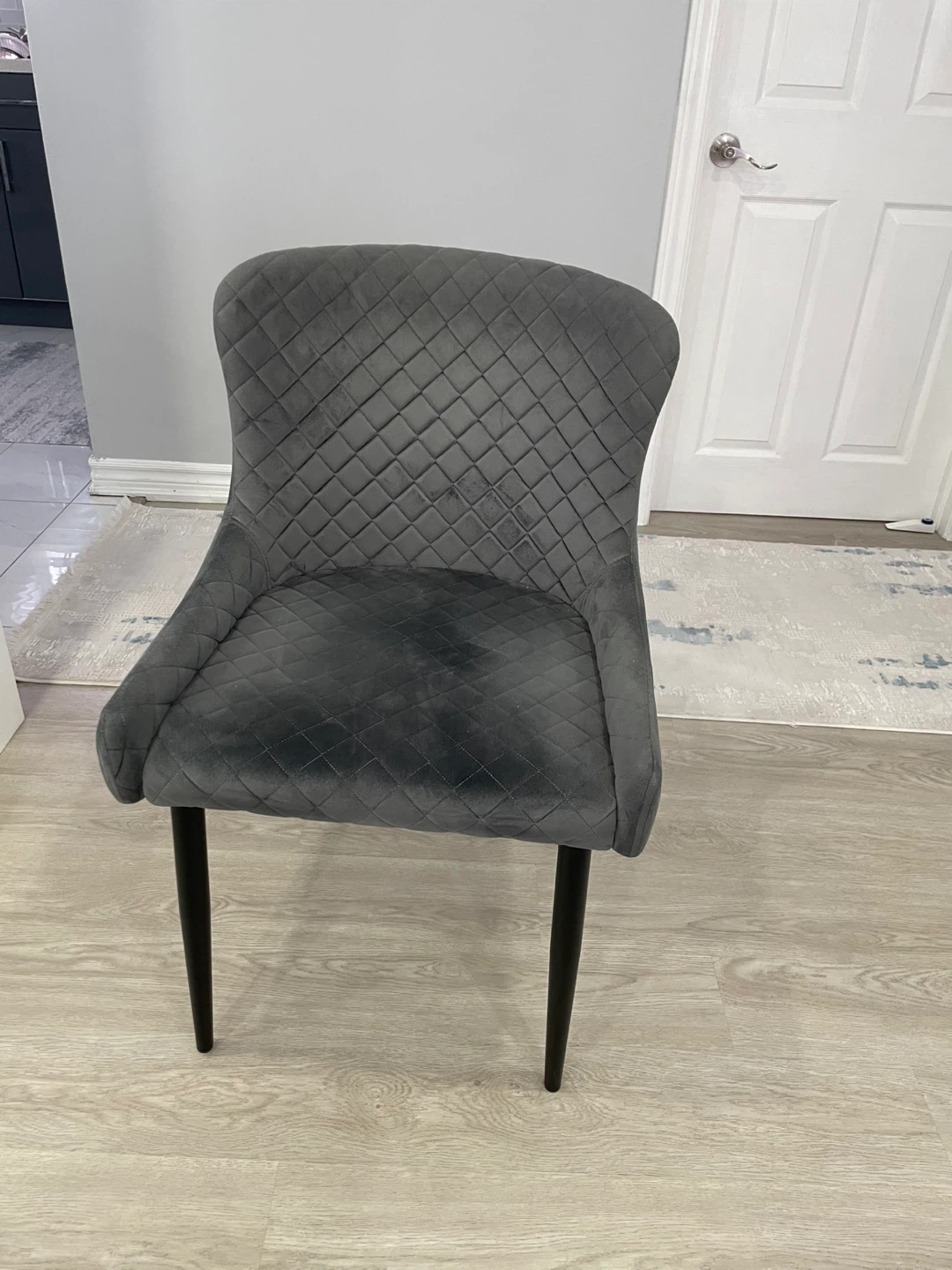 Set of  6?Grey Velvet Dining Chairs
