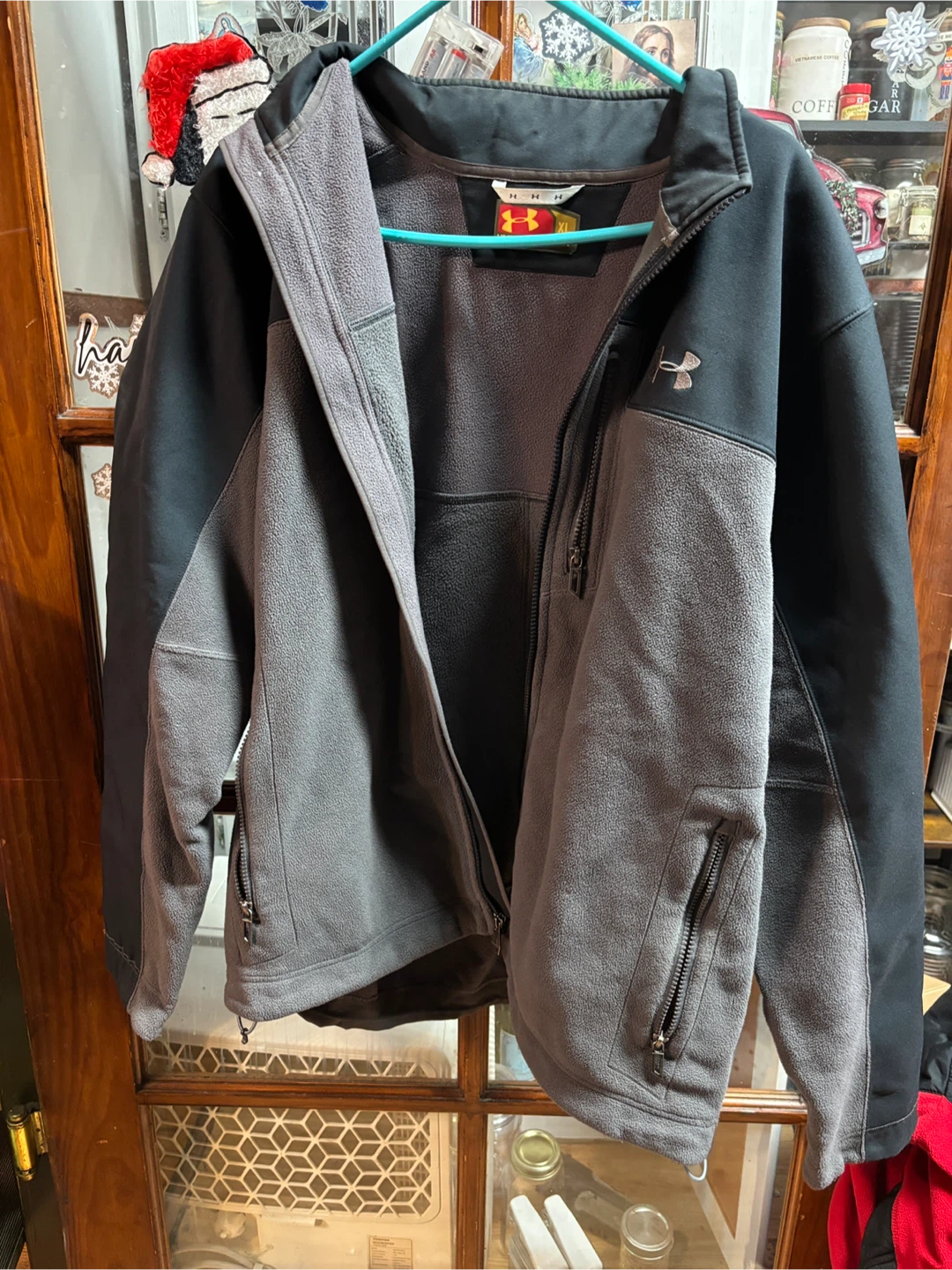 Under Armour Fleece Jacket Black and Gray XL