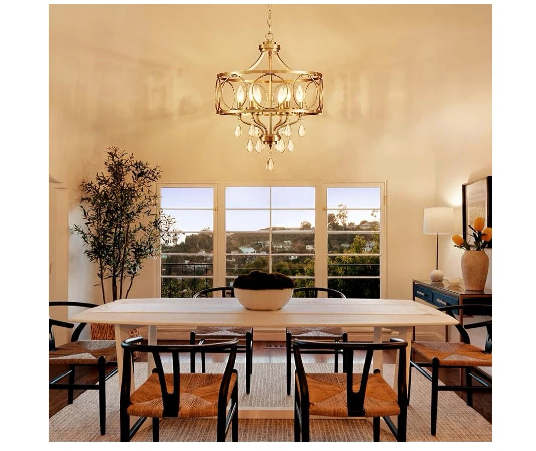Crystal Chandeliers for Dining Room,17.7" Brushed Nickel - photo 2