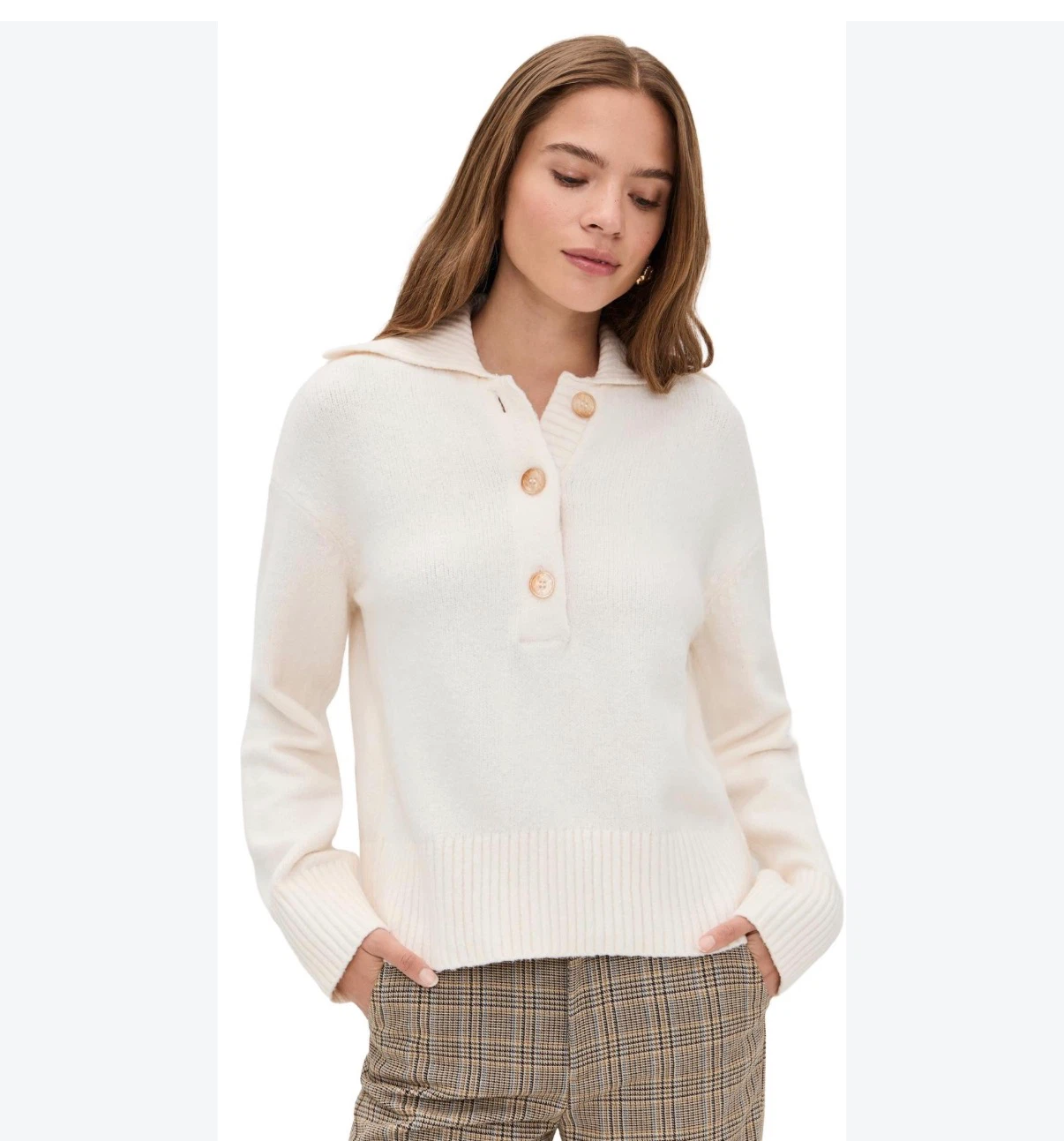 Free People Women's White Trading Up Polo