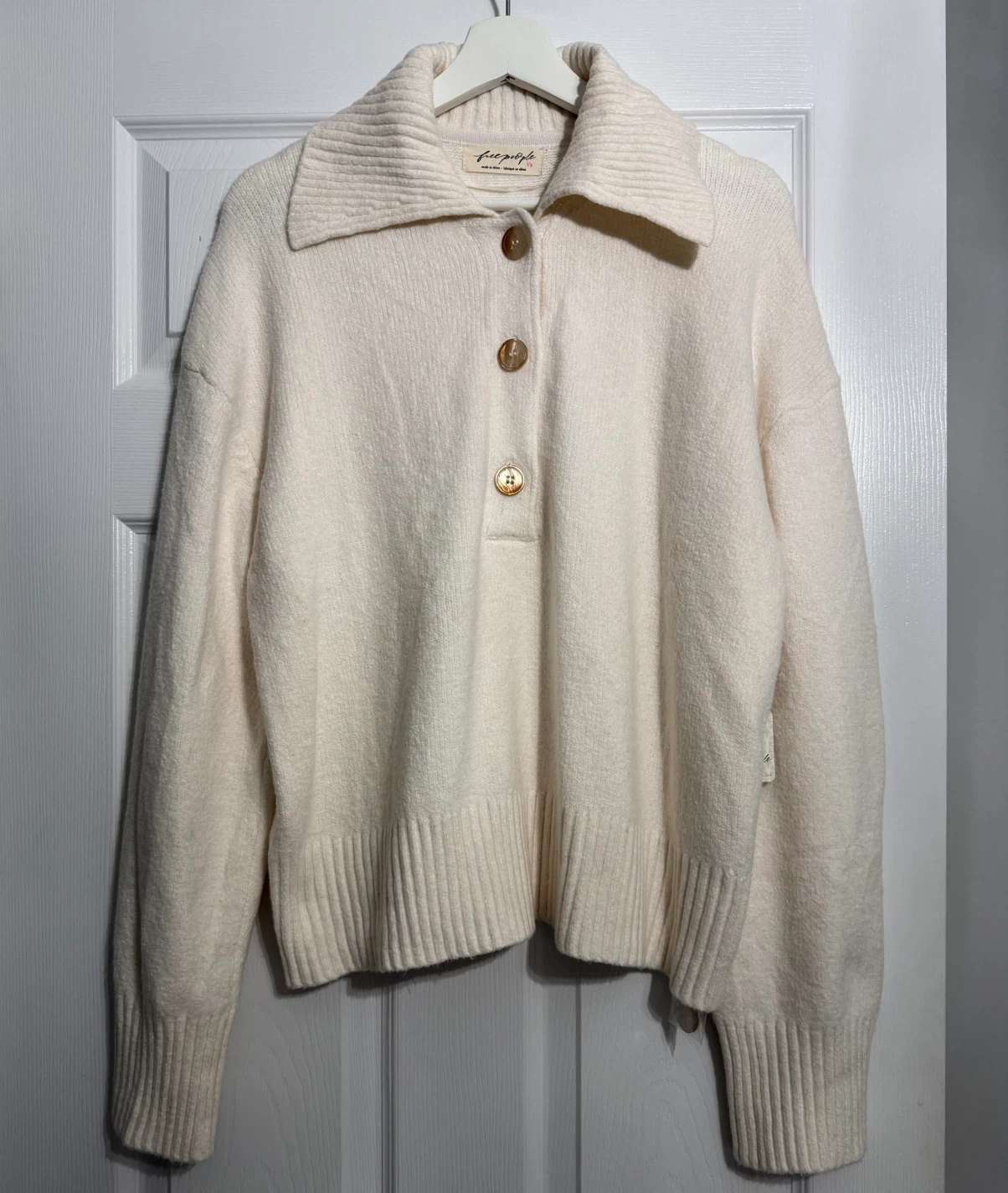 Free People Women's White Trading Up Polo - photo 2