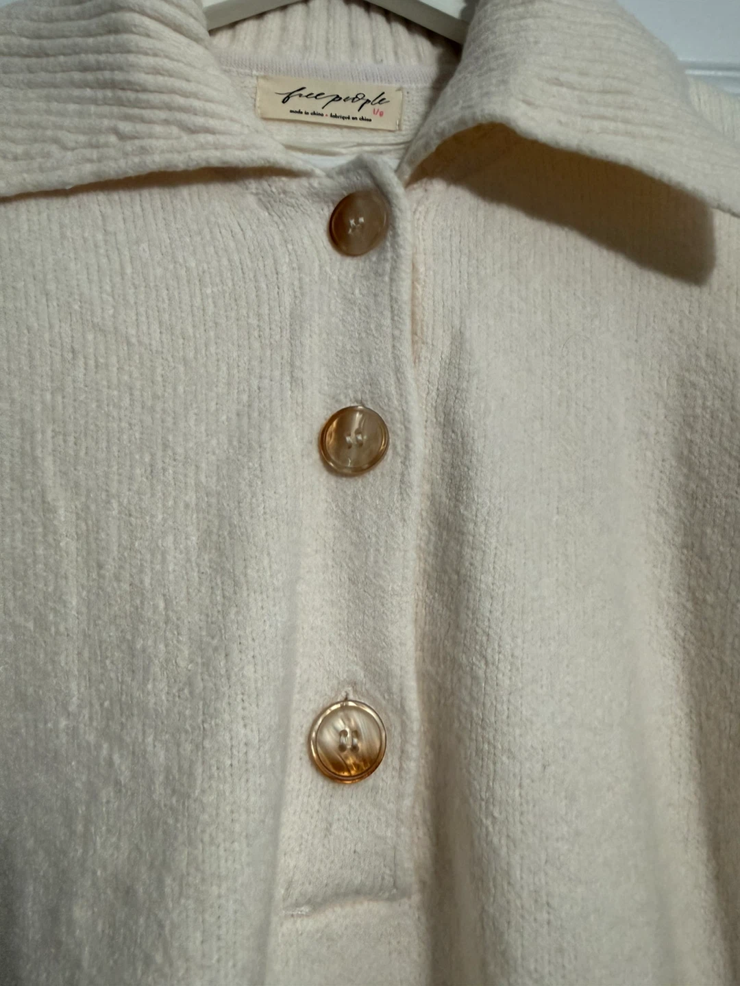 Free People Women's White Trading Up Polo - photo 4