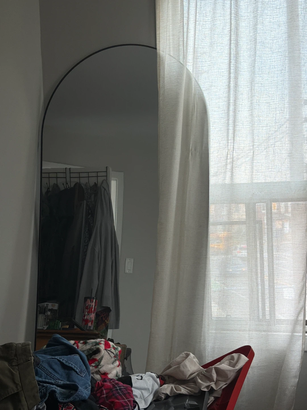 Arched Black Full Length Floor Mirror