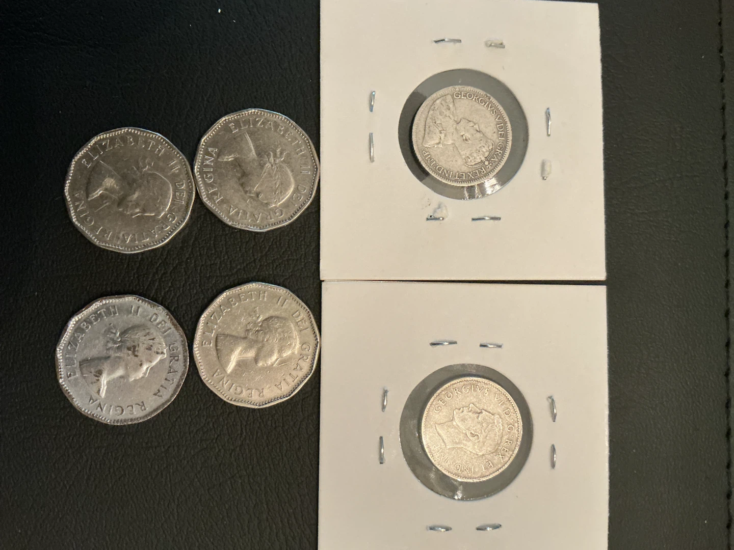 Vintage silver dimes and 4 vintage nickels