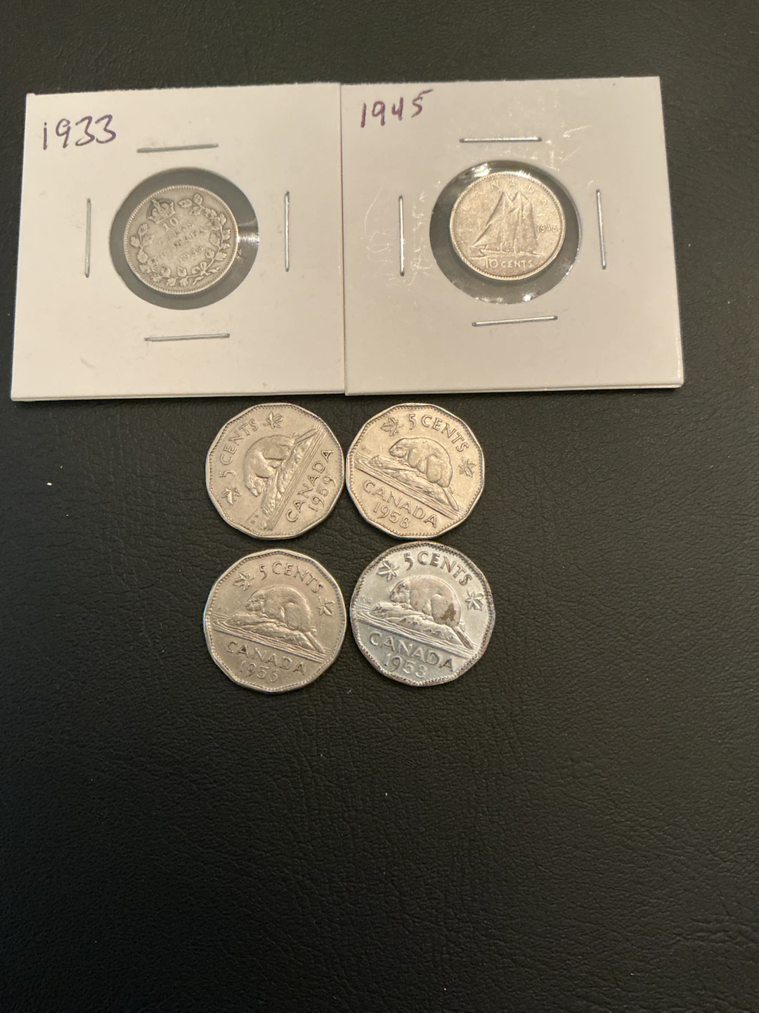 Vintage silver dimes and 4 vintage nickels - photo 2