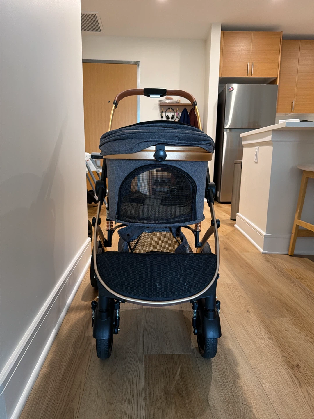 Pet Stroller in Gray and Gold - photo 2