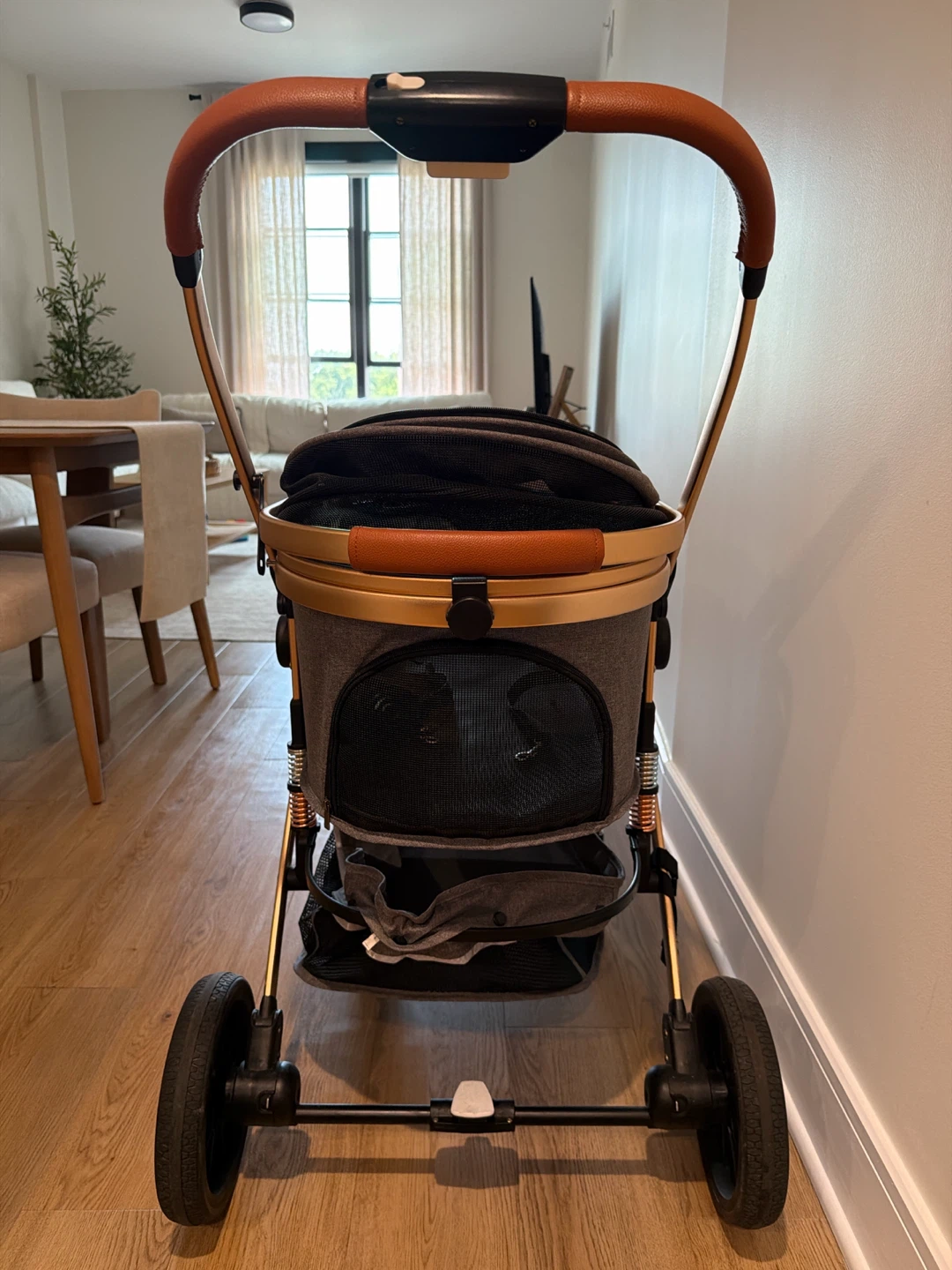 Pet Stroller in Gray and Gold - photo 3