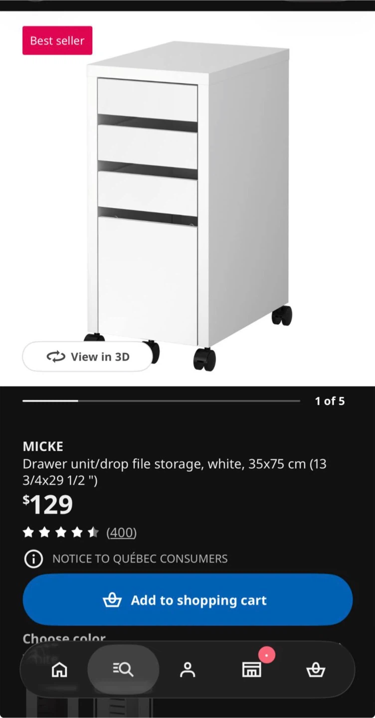 IKEA desk with micke drawers - photo 2