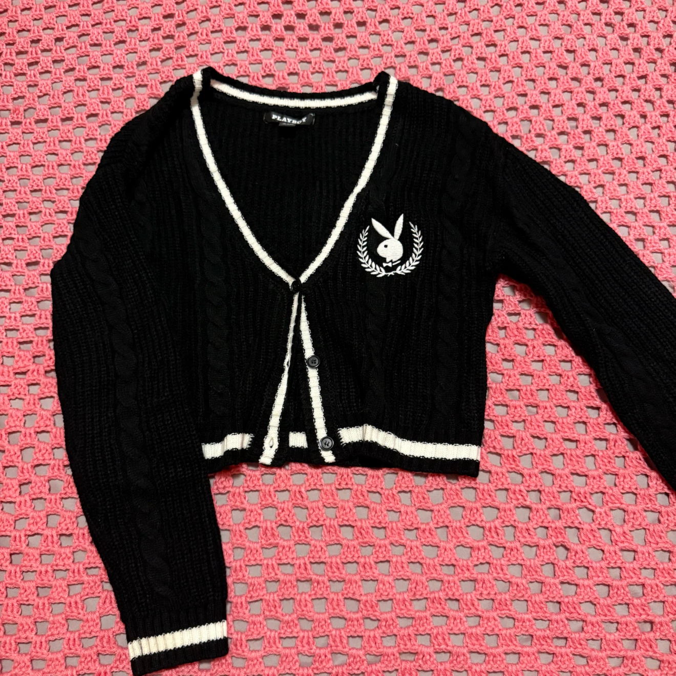 Playboy black knit cardigan