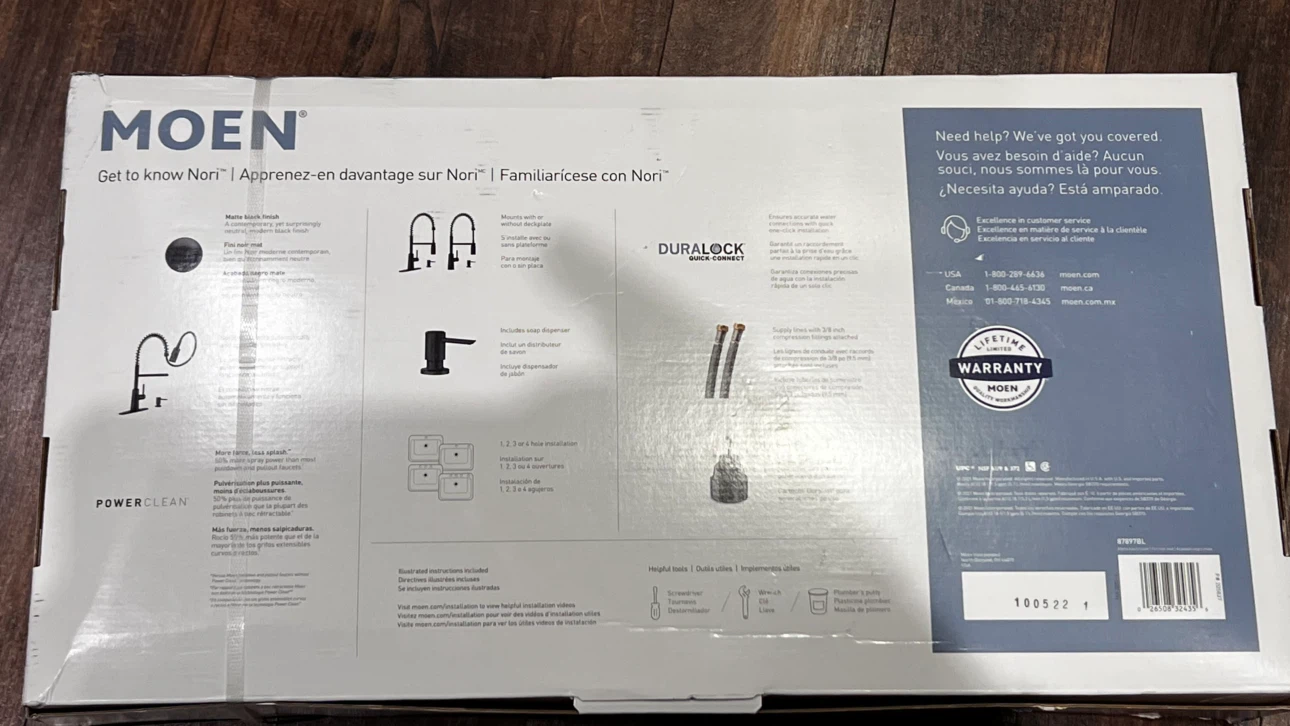Moen Nori 87897BL Matte Black Kitchen Faucet - photo 3
