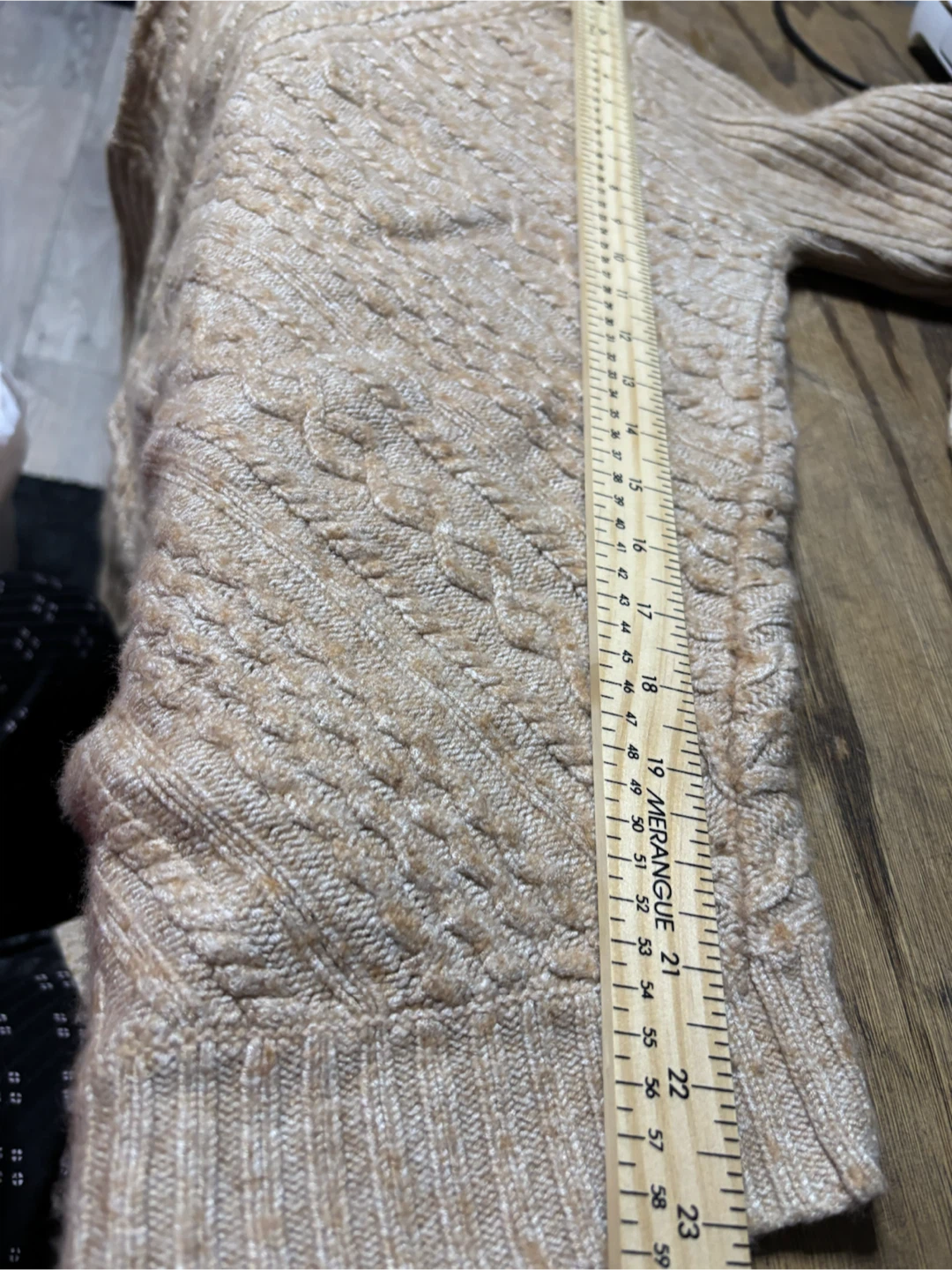 Bylyse Tan Turtleneck Cable Knit Sweater - photo 4