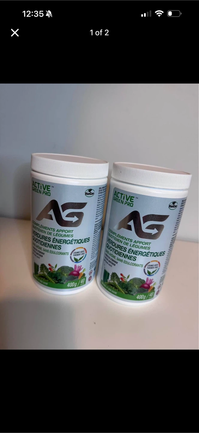 Two Active Green Pro Vegetable Supplement Canisters