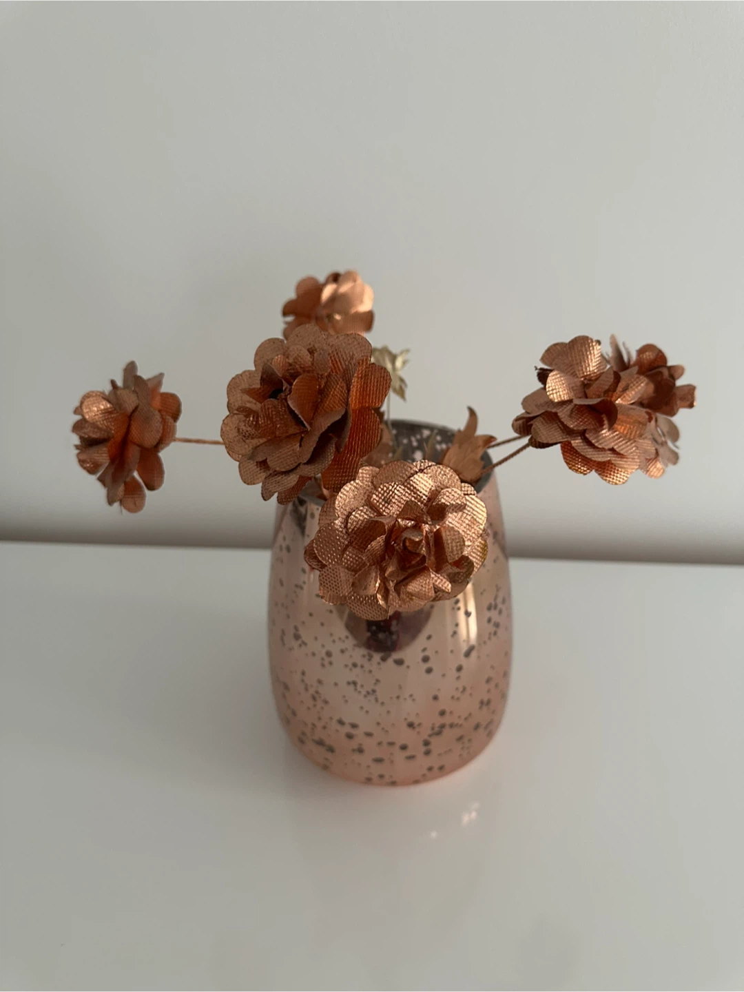 Decorative Rose Bouquet in Mercury Glass Vase