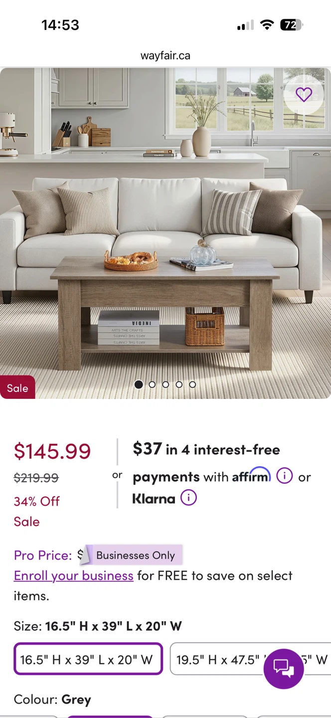 Wayfair Lift-Top Coffee Table - photo 3
