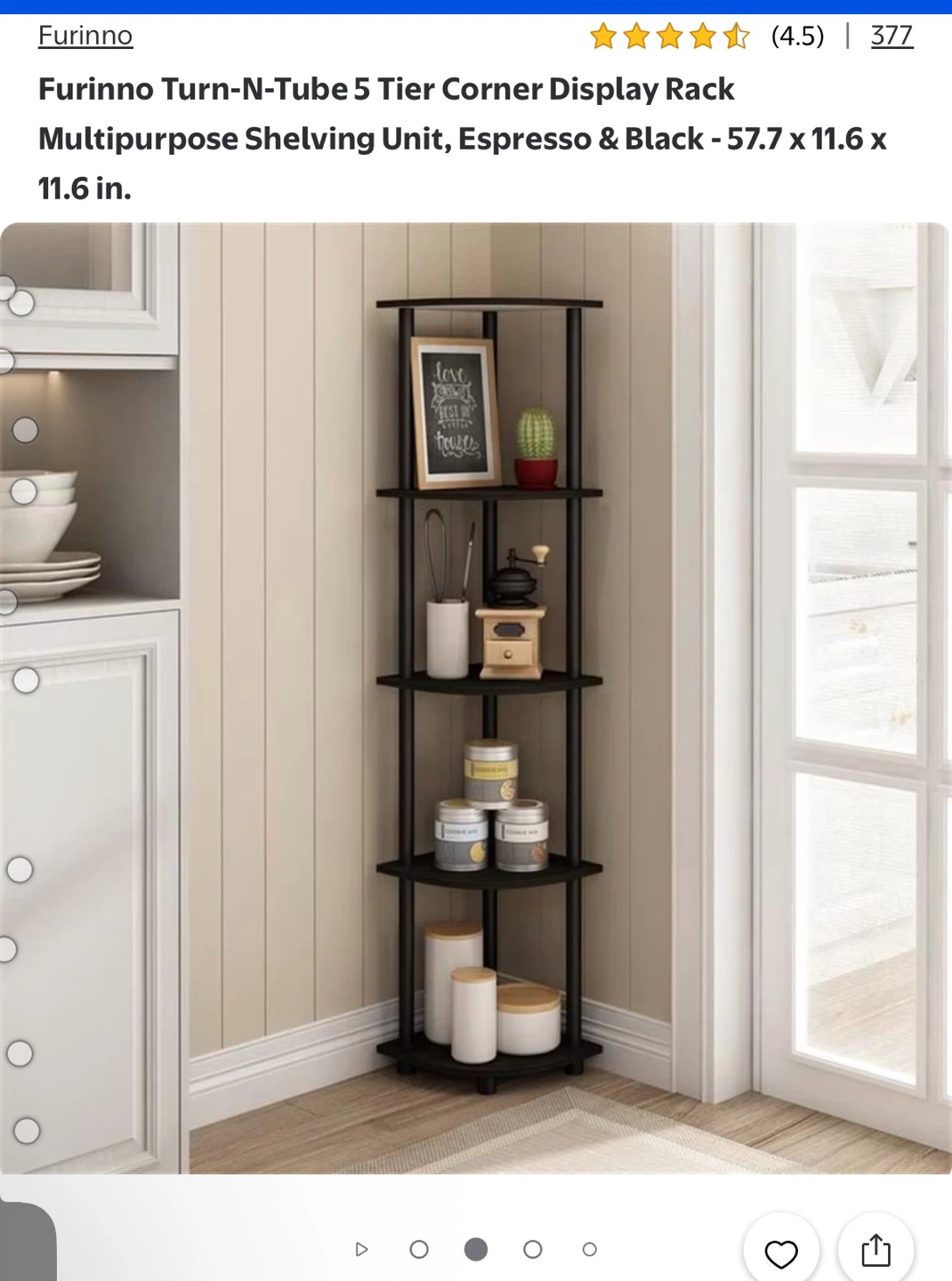 Furinno 5-Tier Corner Display Rack