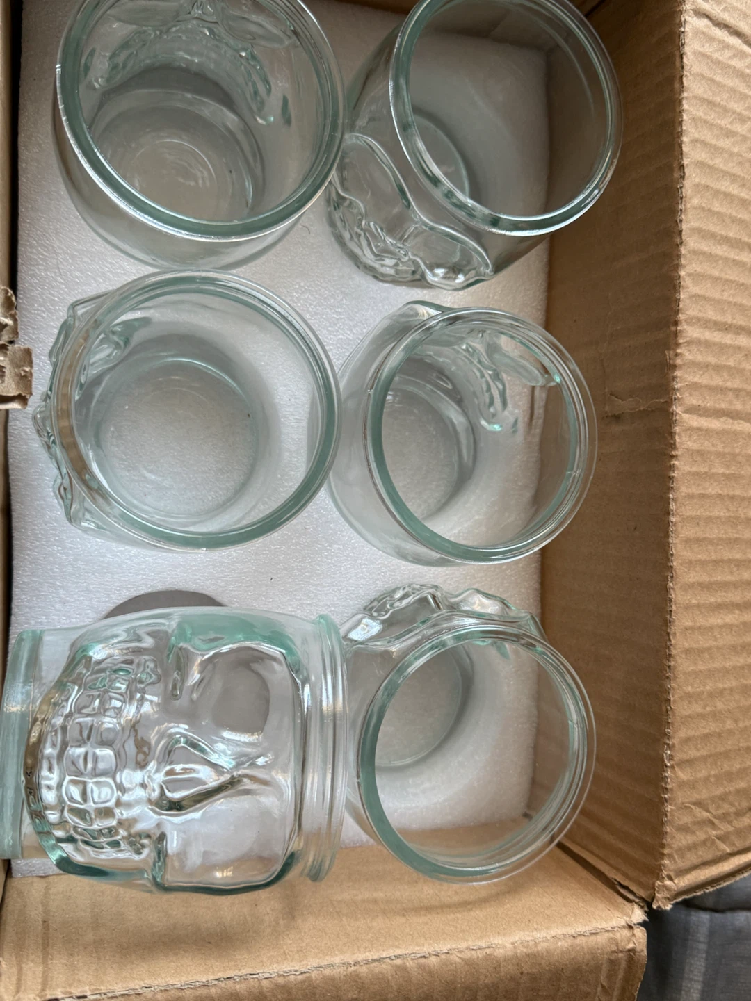 Set of 6 Glass Skull Glasses