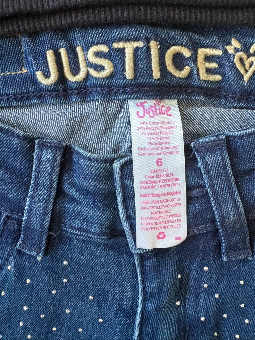 Girls' Reebok Pullover and Justice Jeans Outfit - Size 6 - photo 4