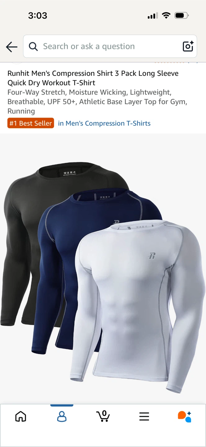 Runhit Men's Compression Long Sleeve 3-Pack - photo 3