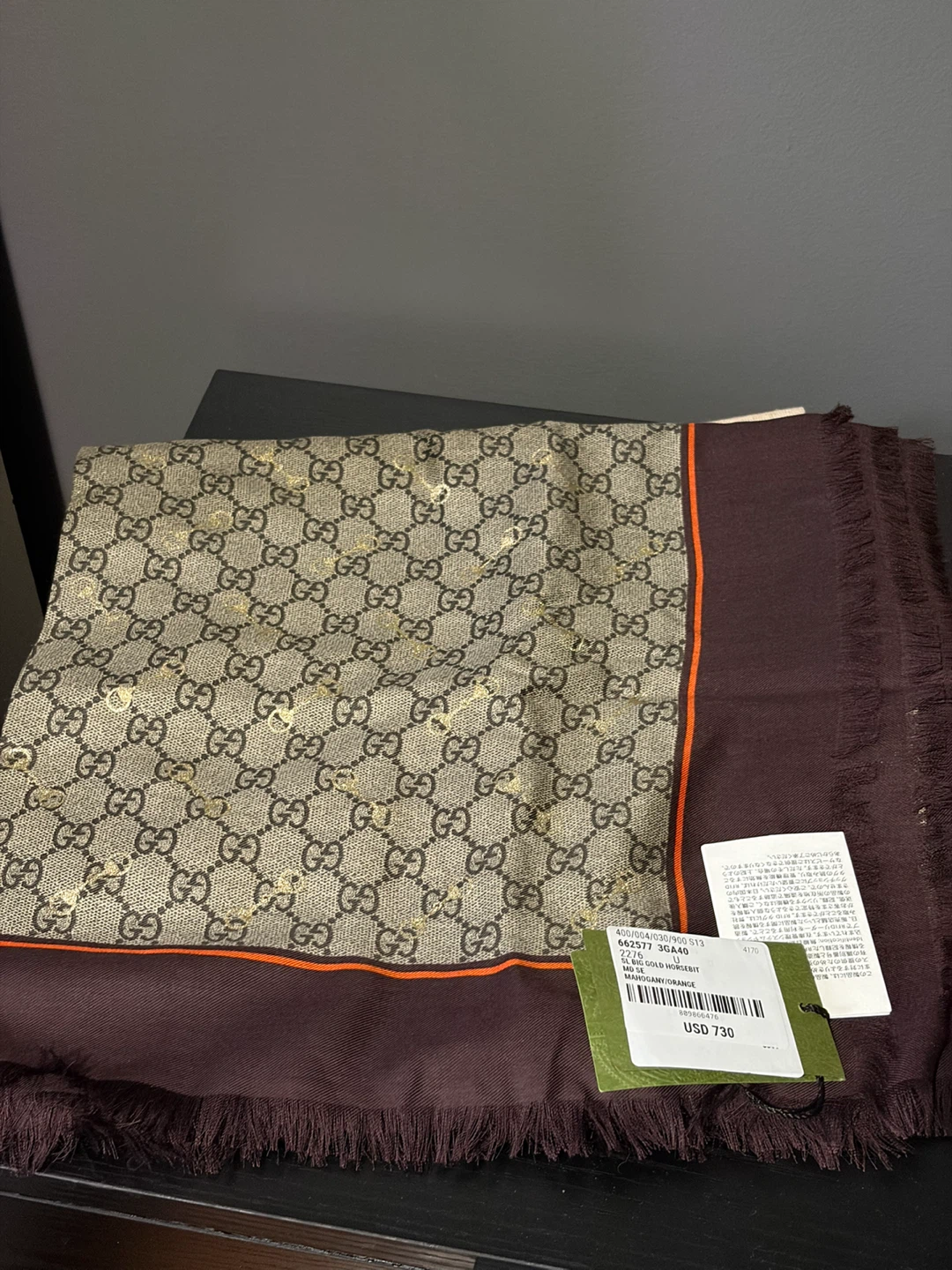 Gucci GG Horsebit Scarf Mahogany Orange - photo 2